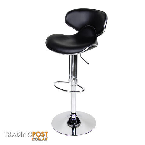 Set of 2 PU Leather Kitchen Bar Stool Charcoal