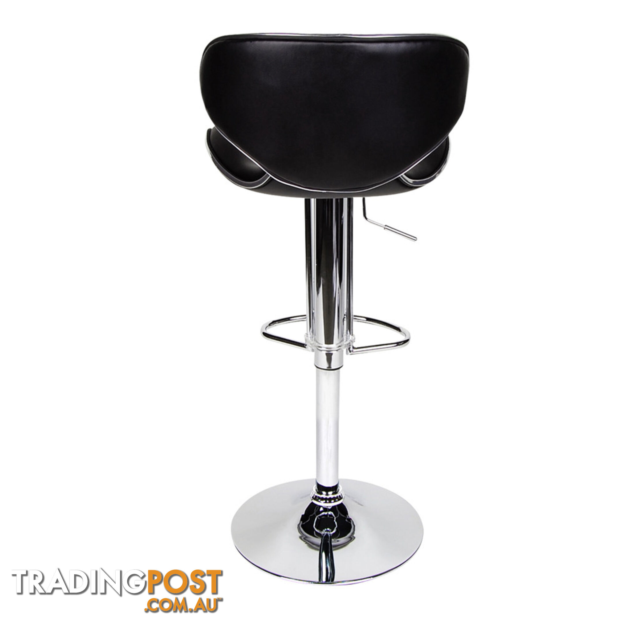 Set of 2 PU Leather Kitchen Bar Stool Charcoal