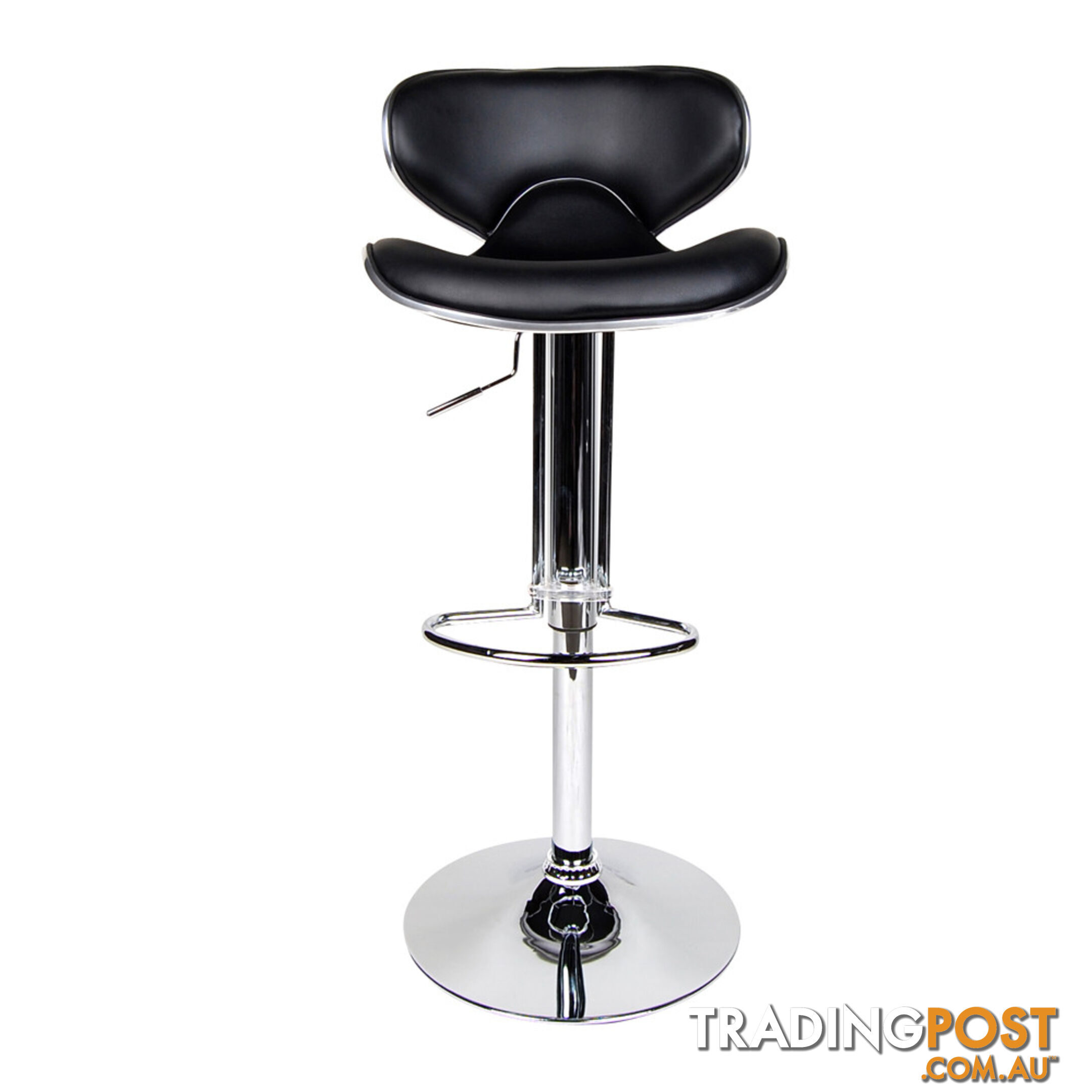 Set of 2 PU Leather Kitchen Bar Stool Charcoal