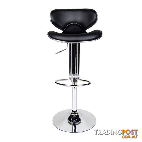 Set of 2 PU Leather Kitchen Bar Stool Charcoal