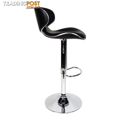 Set of 2 PU Leather Kitchen Bar Stool Charcoal