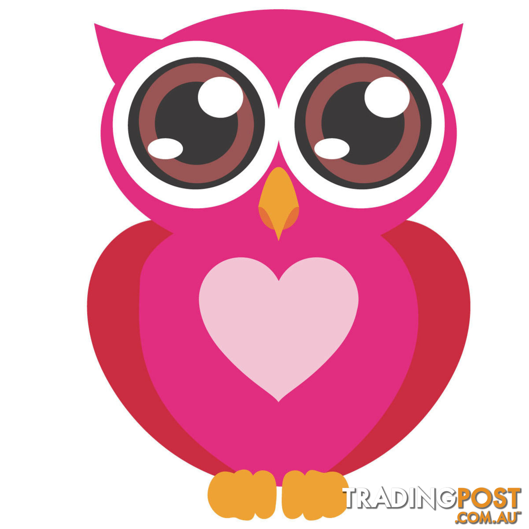 10 X Pink Owl with Big Eyes Wall Stickers - Totally Movable