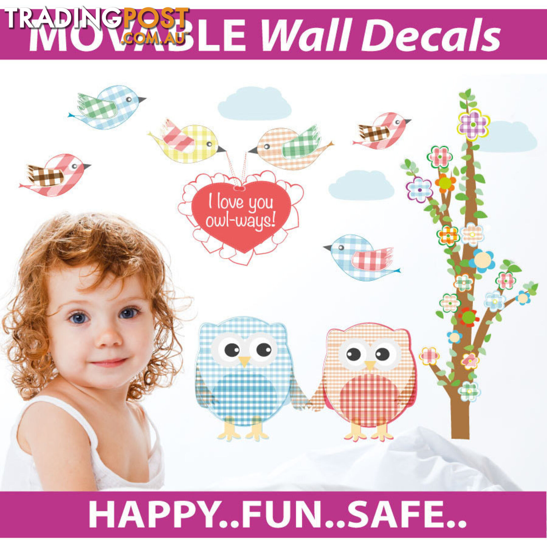 Love Owl-ways Tree Wall Stickers - Totally Movable