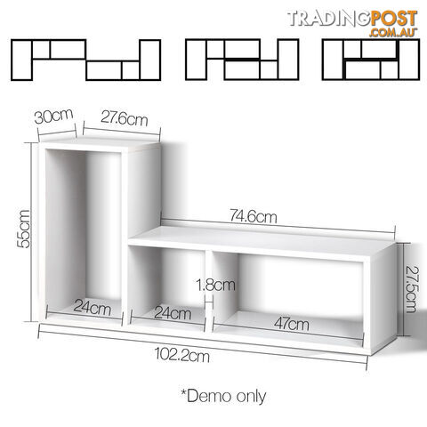 DIY L Shaped Display Shelf - White