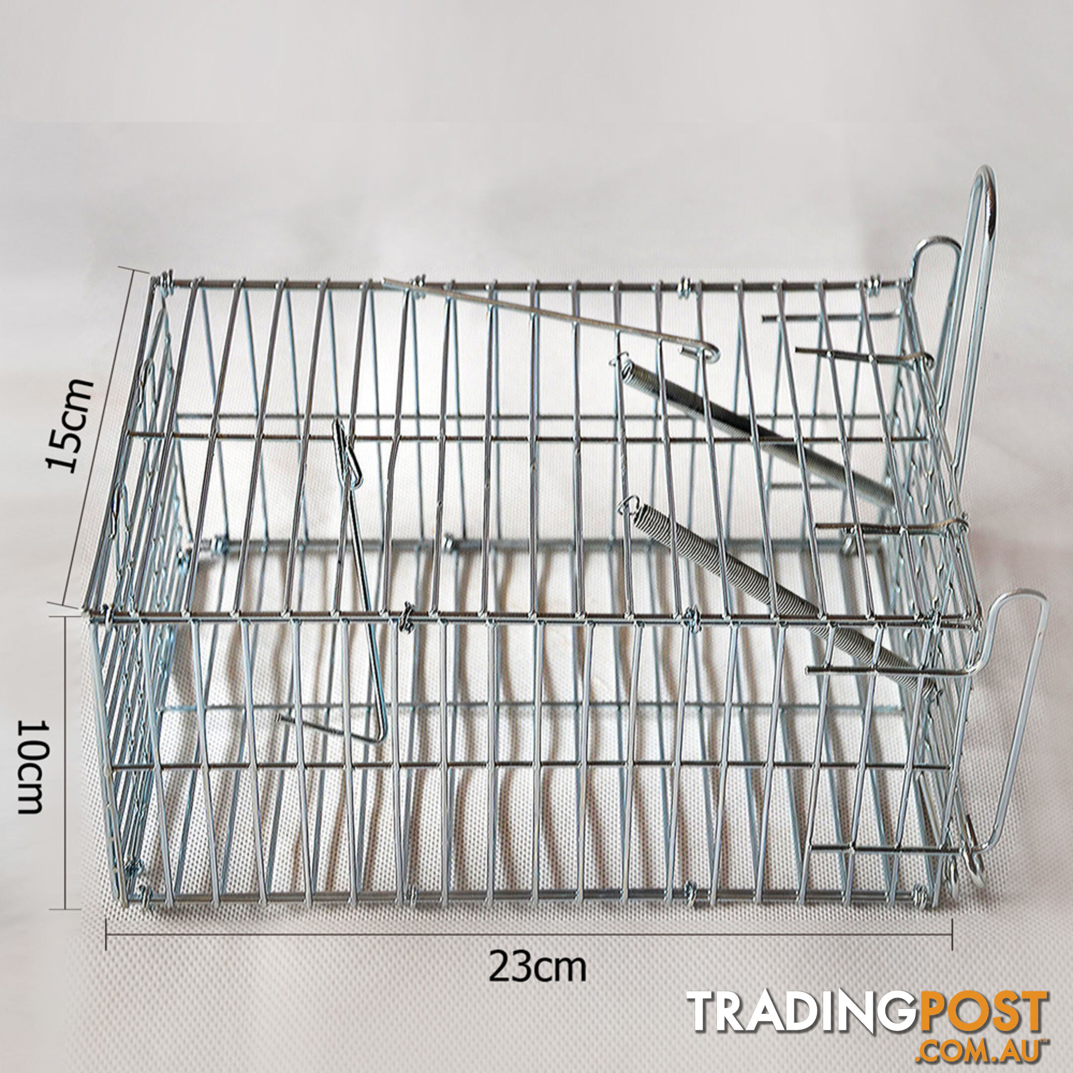 Set of 2 Humane Animal Trap Cage 66 x 23 x 25cm Silver