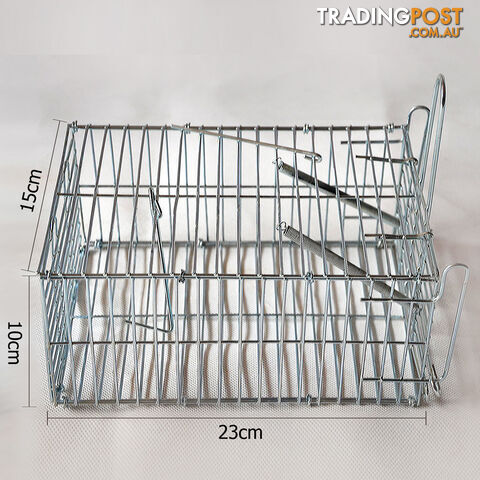 Set of 2 Humane Animal Trap Cage 66 x 23 x 25cm Silver