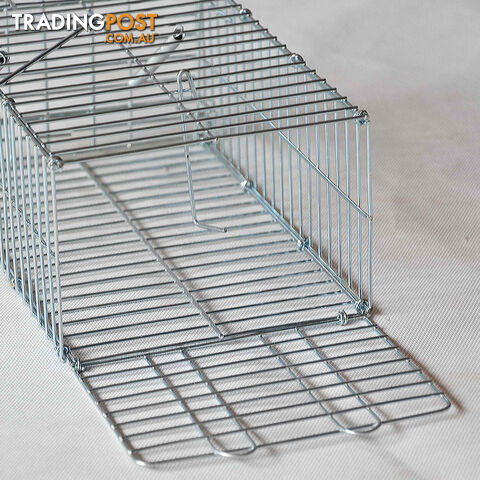 Set of 2 Humane Animal Trap Cage 66 x 23 x 25cm Silver