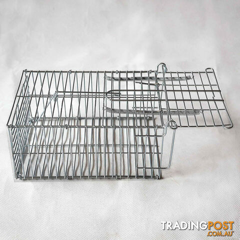 Set of 2 Humane Animal Trap Cage 66 x 23 x 25cm Silver