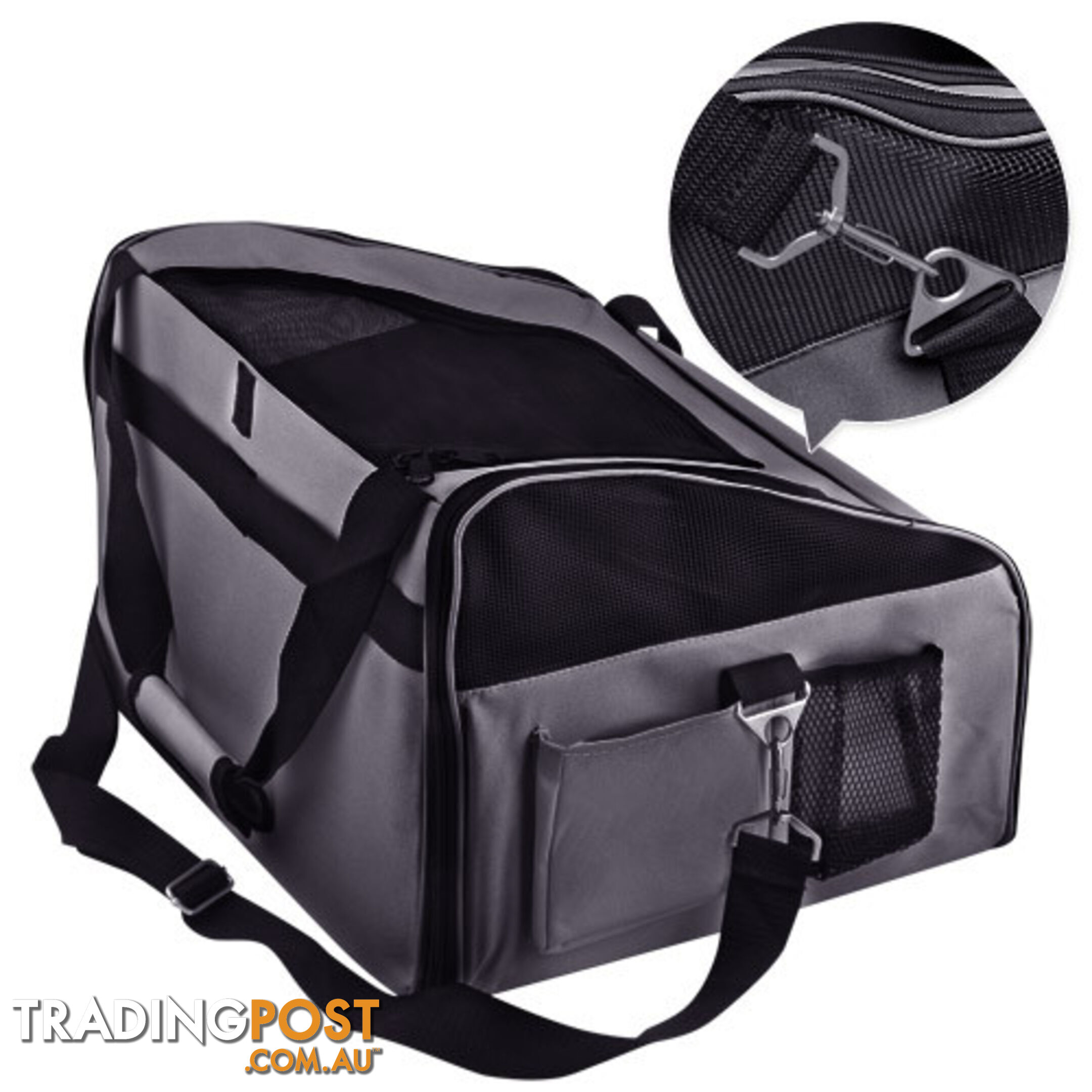 Pet Dog Cat Car Seat Carrier Travel Bag Large Grey