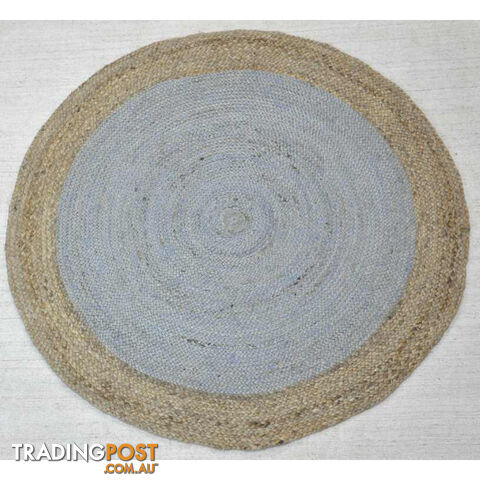 Jute Round Grey Rug Grey & Natural 120x120cm