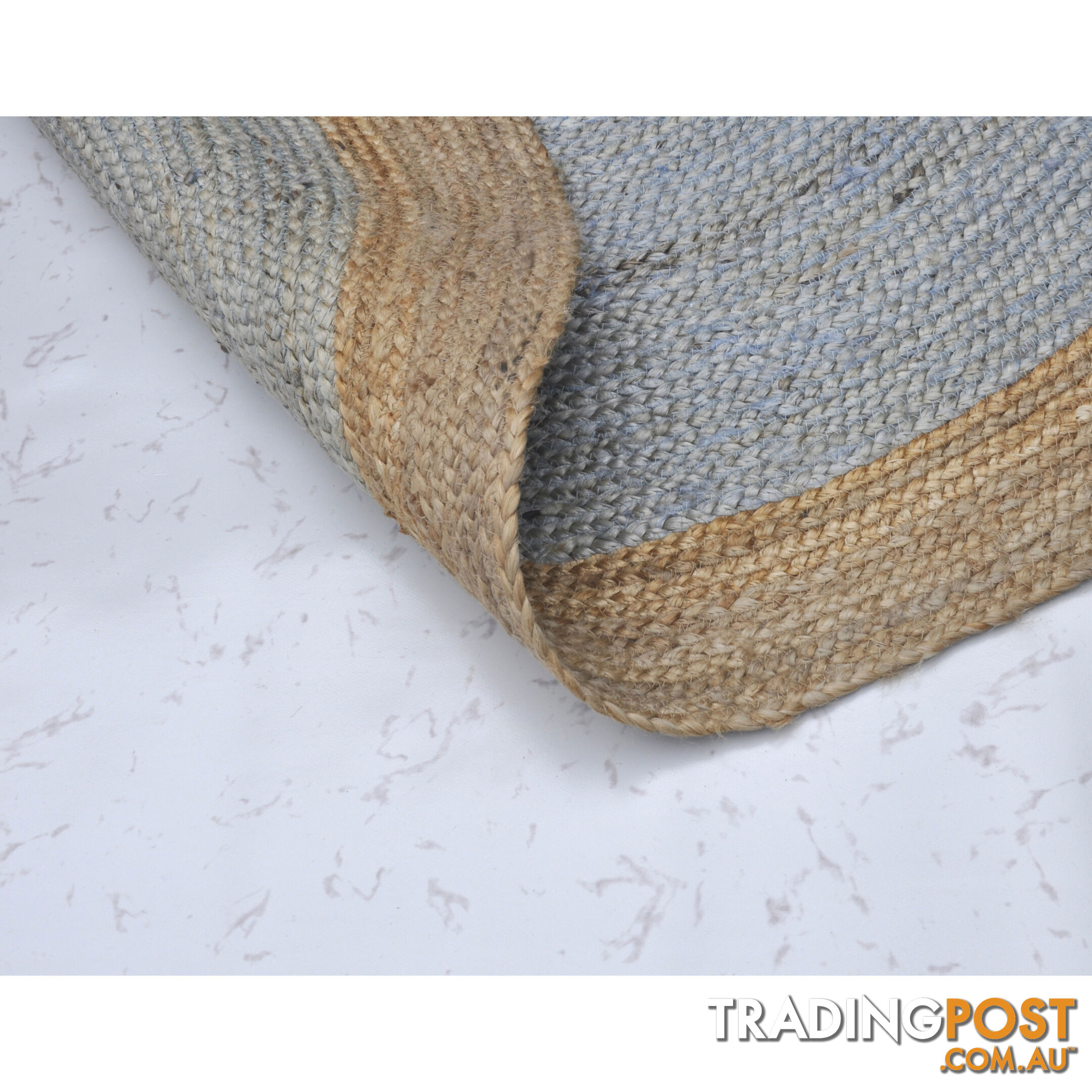 Jute Round Grey Rug Grey & Natural 120x120cm