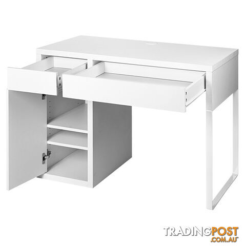 Office Study Computer Desk Cabinet White