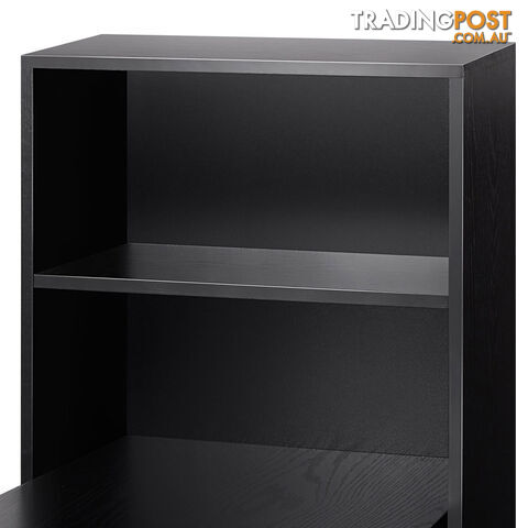 6 Storage Shelf Office Computer Desk Black