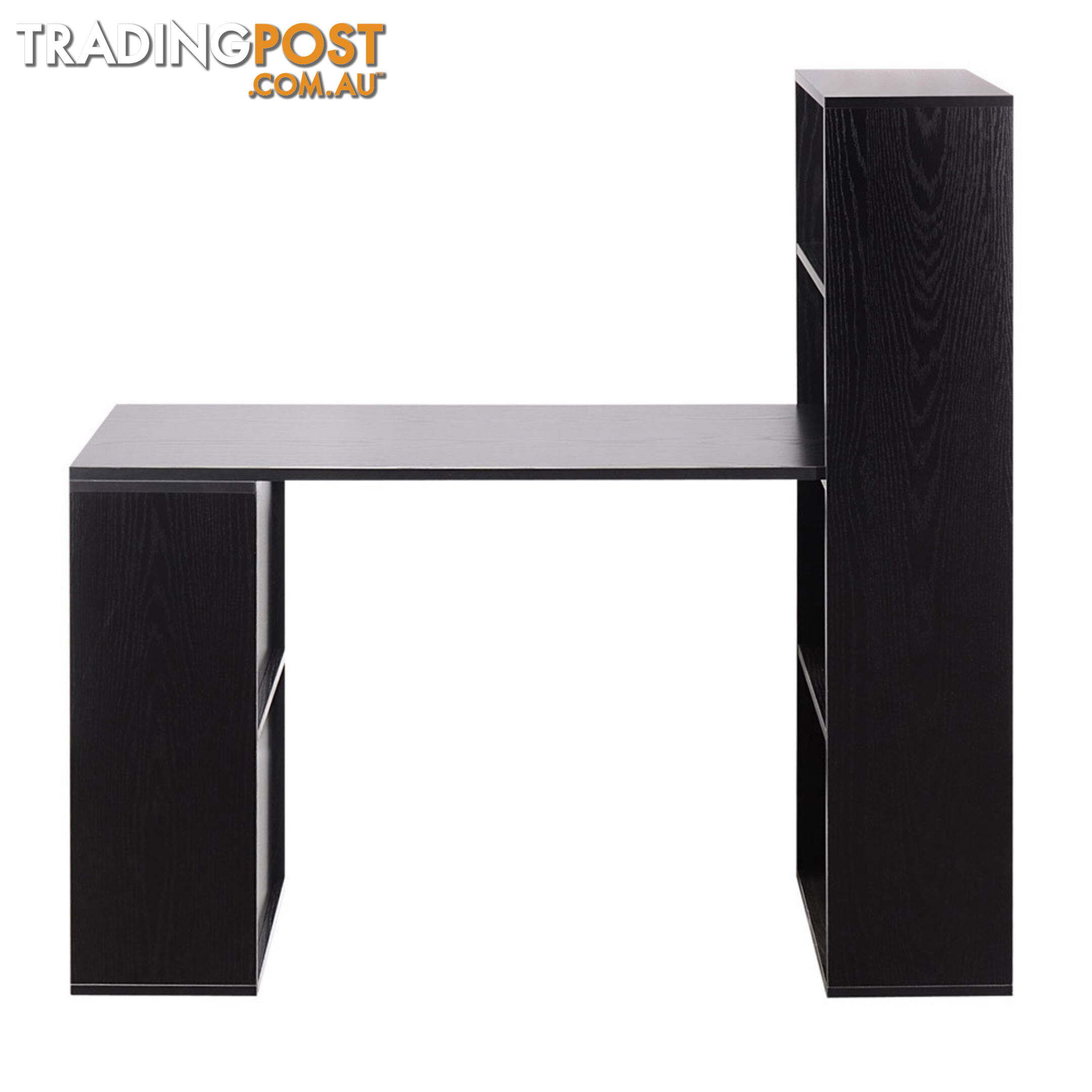 6 Storage Shelf Office Computer Desk Black