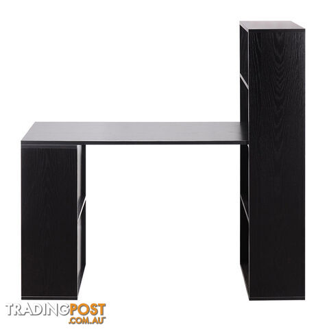 6 Storage Shelf Office Computer Desk Black