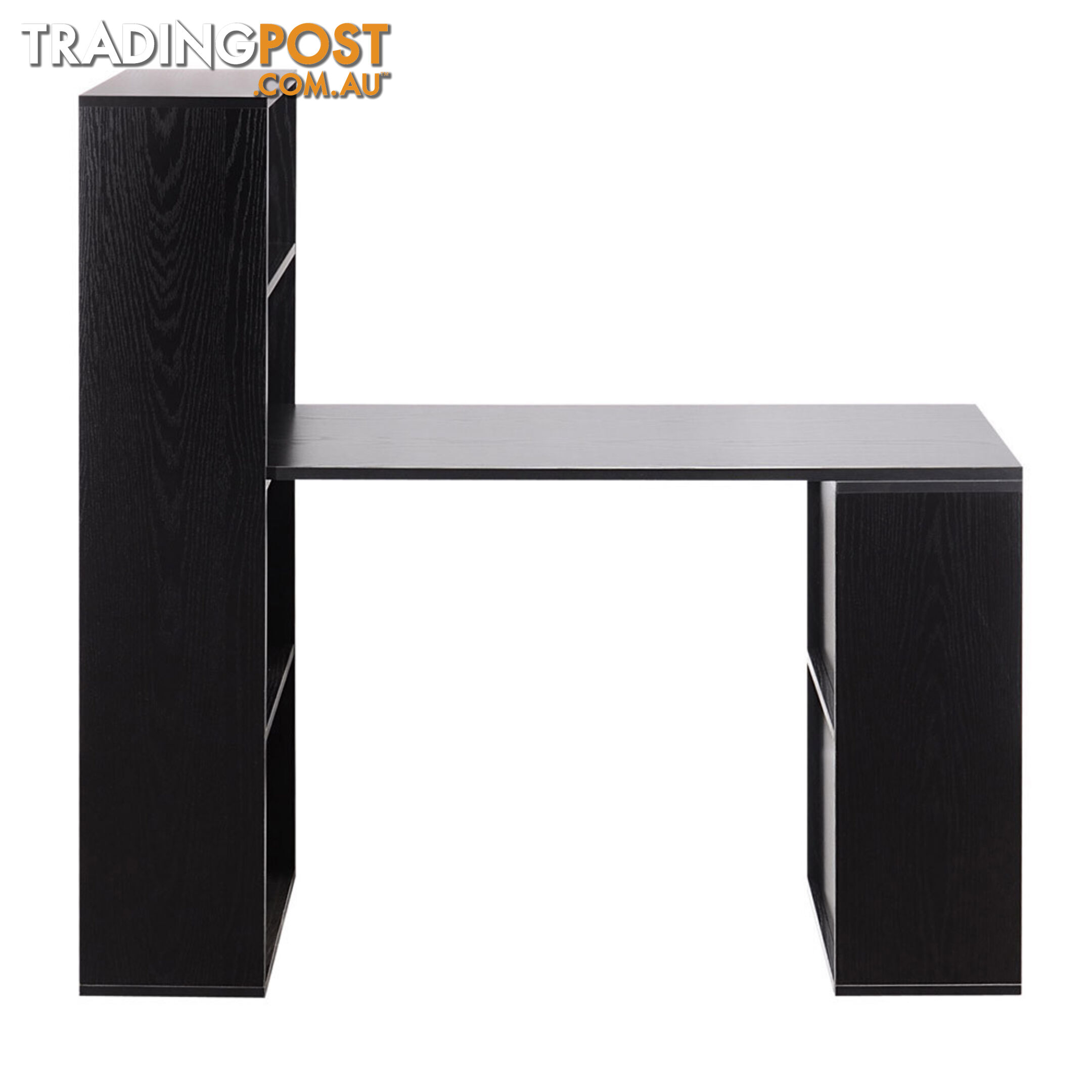 6 Storage Shelf Office Computer Desk Black