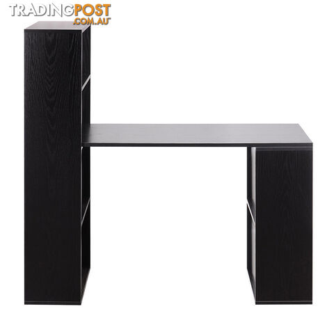 6 Storage Shelf Office Computer Desk Black