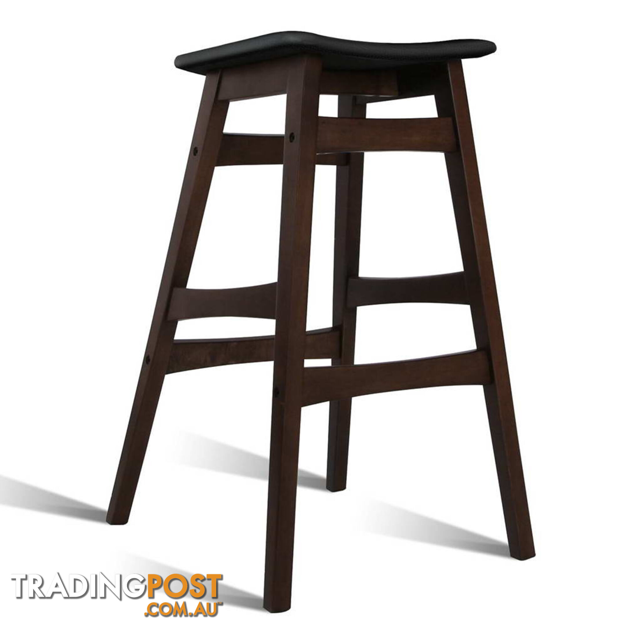 Sert of 2 Rubberwood Bar Stools - White