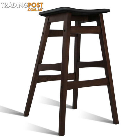 Sert of 2 Rubberwood Bar Stools - White