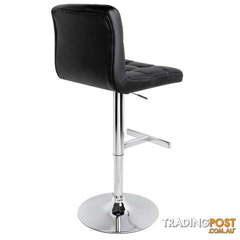 Set of 2 PU Leather Kitchen Bar Stool Black