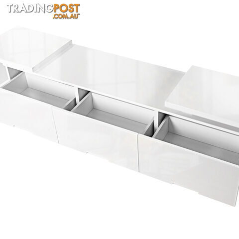 High Gloss Adjustable TV Stand Entertainment Unit 290 cm White