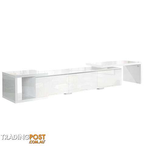 High Gloss Adjustable TV Stand Entertainment Unit 290 cm White