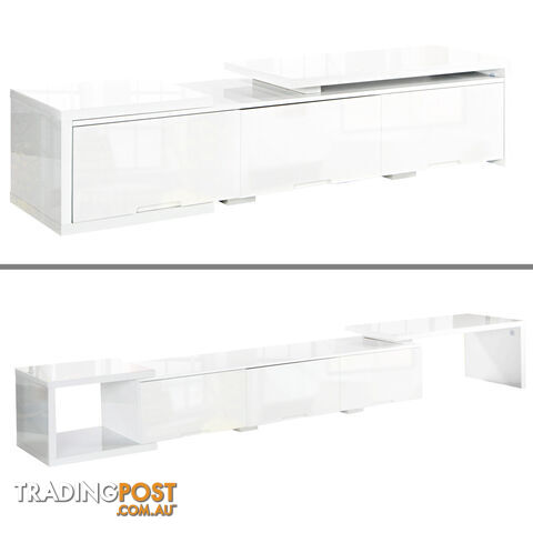 High Gloss Adjustable TV Stand Entertainment Unit 290 cm White