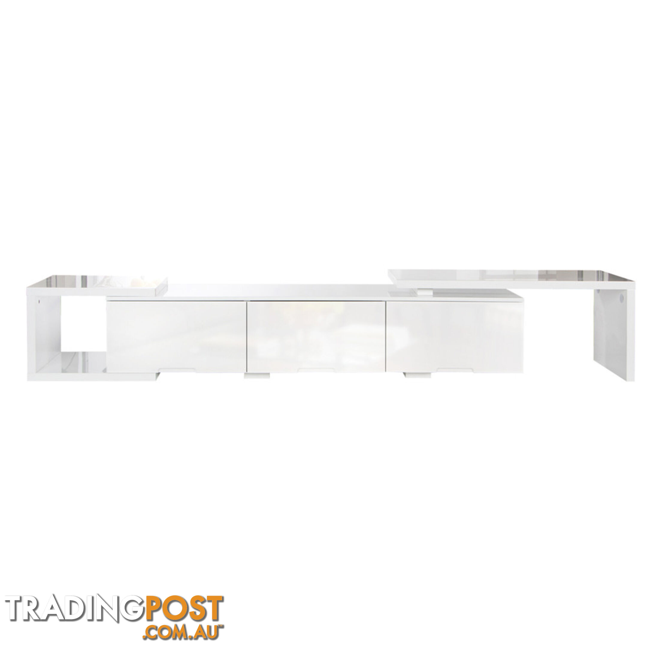 High Gloss Adjustable TV Stand Entertainment Unit 290 cm White