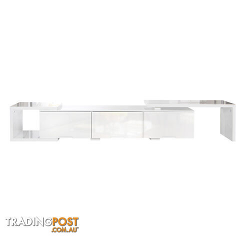 High Gloss Adjustable TV Stand Entertainment Unit 290 cm White