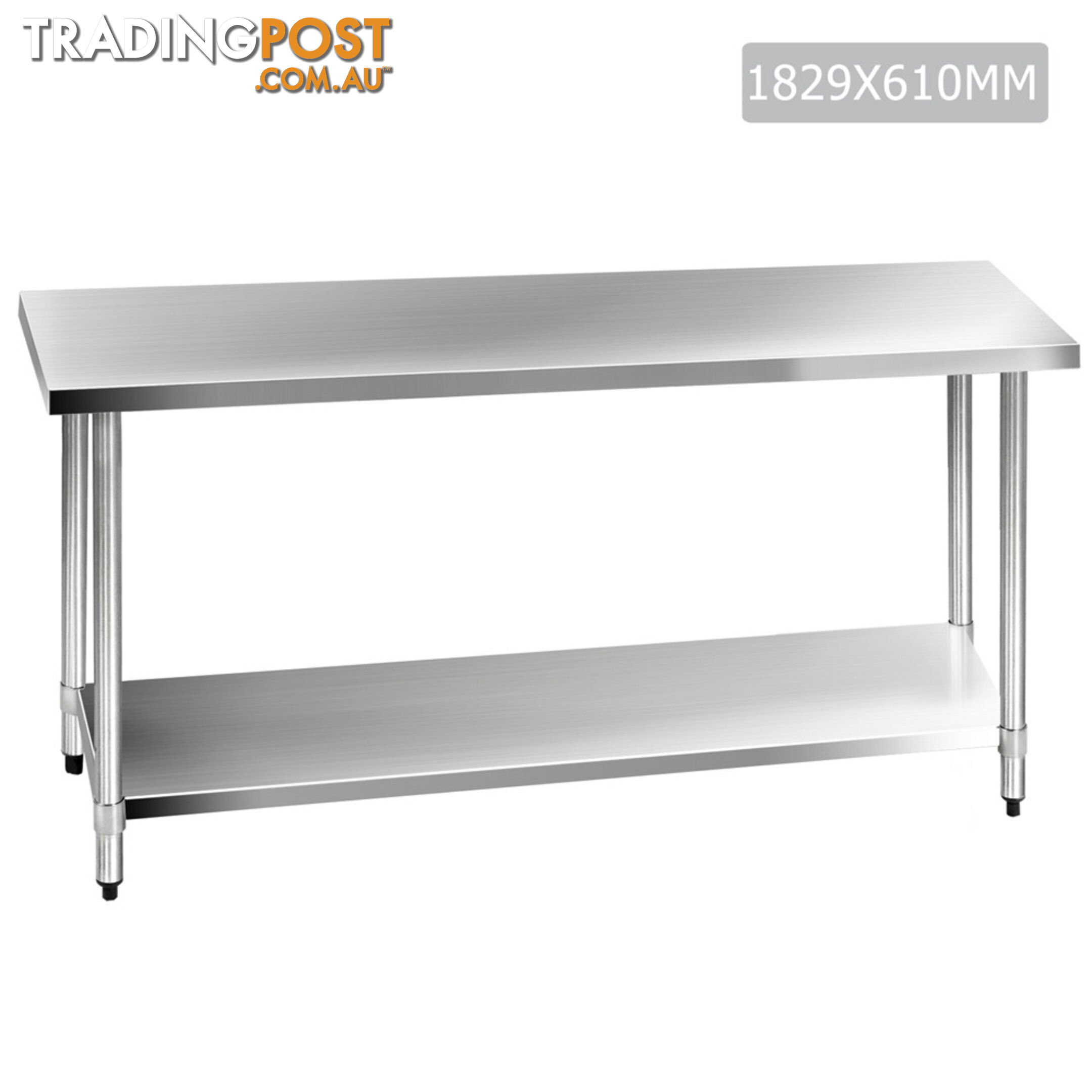 304 Stainless Steel Kitchen Work Bench Table 1829mm