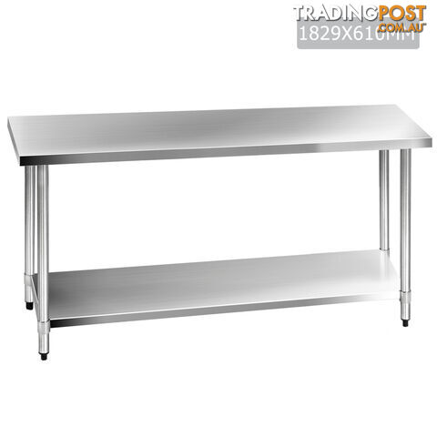 304 Stainless Steel Kitchen Work Bench Table 1829mm
