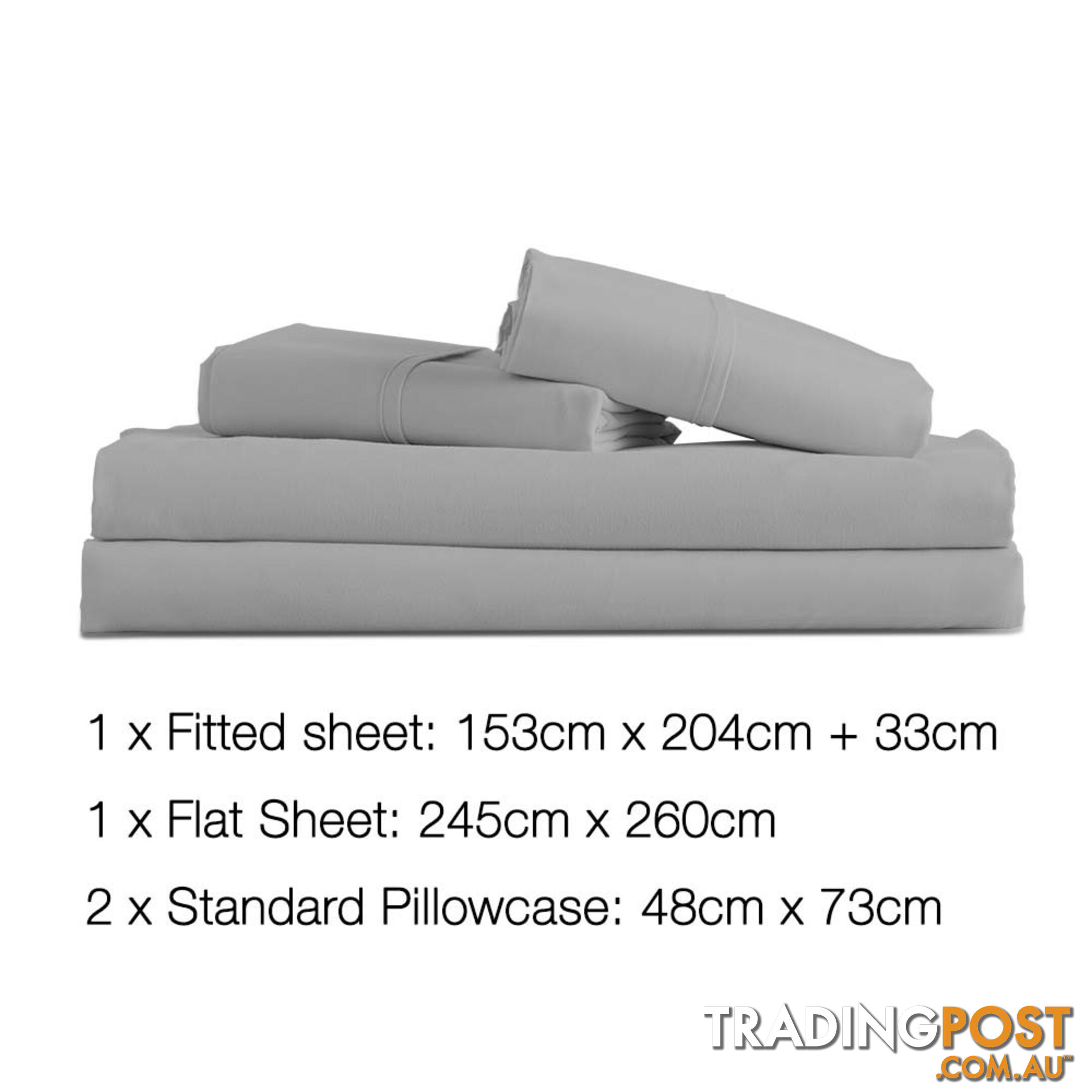 4 Piece Microfibre Sheet Set Queen   Grey