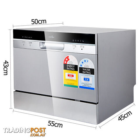 5 Star Chef Electric Benchtop Dishwasher Silver