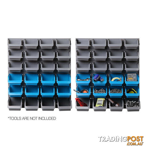 48 Piece Bin Wall Mounted Storage Rack