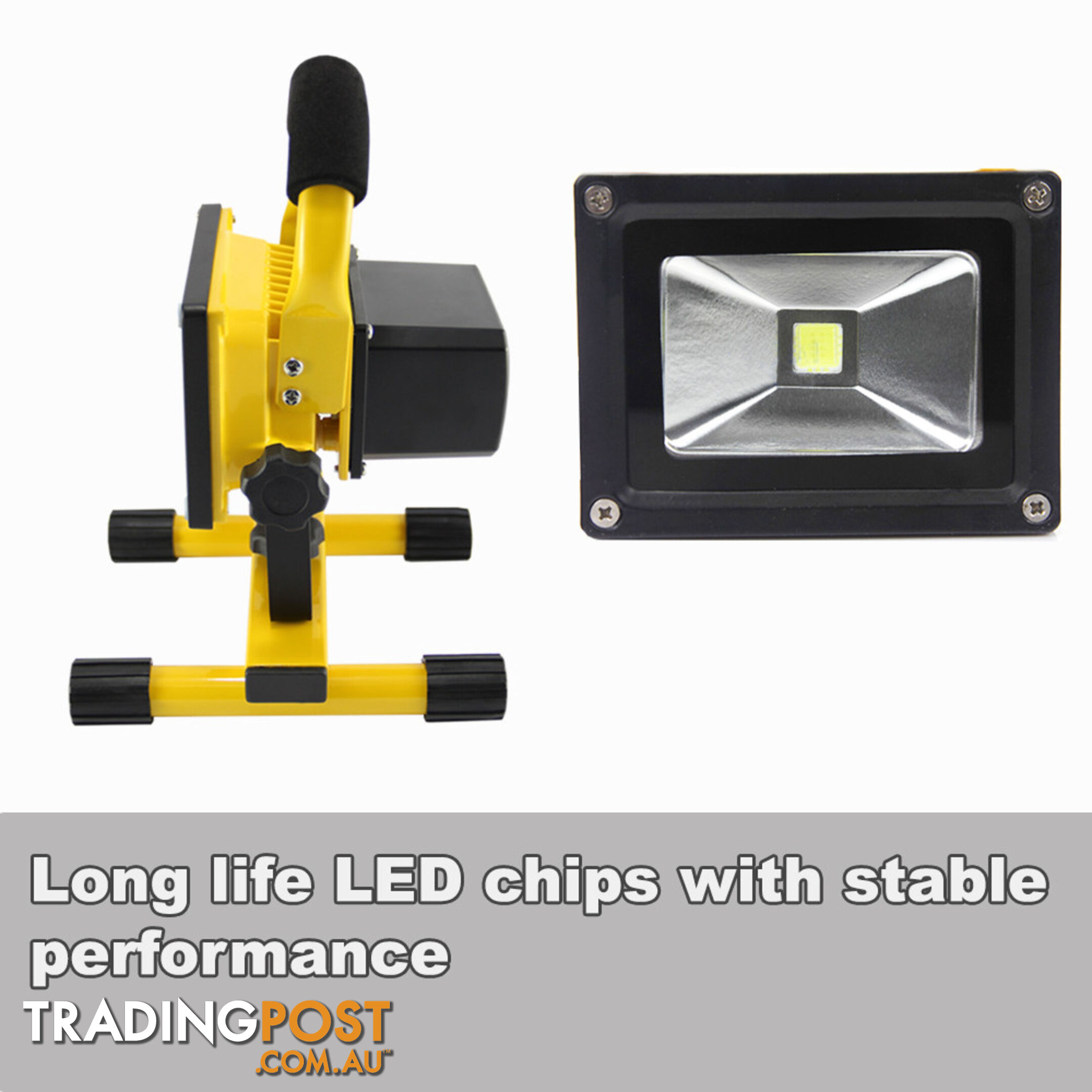 10W PORTABLE LED WORK LIGHT RECHARGEABLE FLOOD LIGHT LAMP CAMPING YELLOW