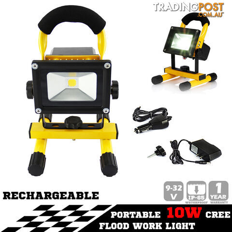 10W PORTABLE LED WORK LIGHT RECHARGEABLE FLOOD LIGHT LAMP CAMPING YELLOW
