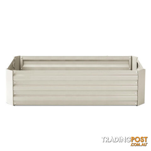 Galvanised Raised Garden Bed - 150 x 90 x 30cm - Cream