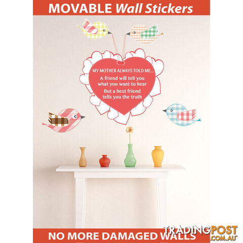 Extra Large Size My Mother Told Me Wall Sticker Quotes - Totally Movable