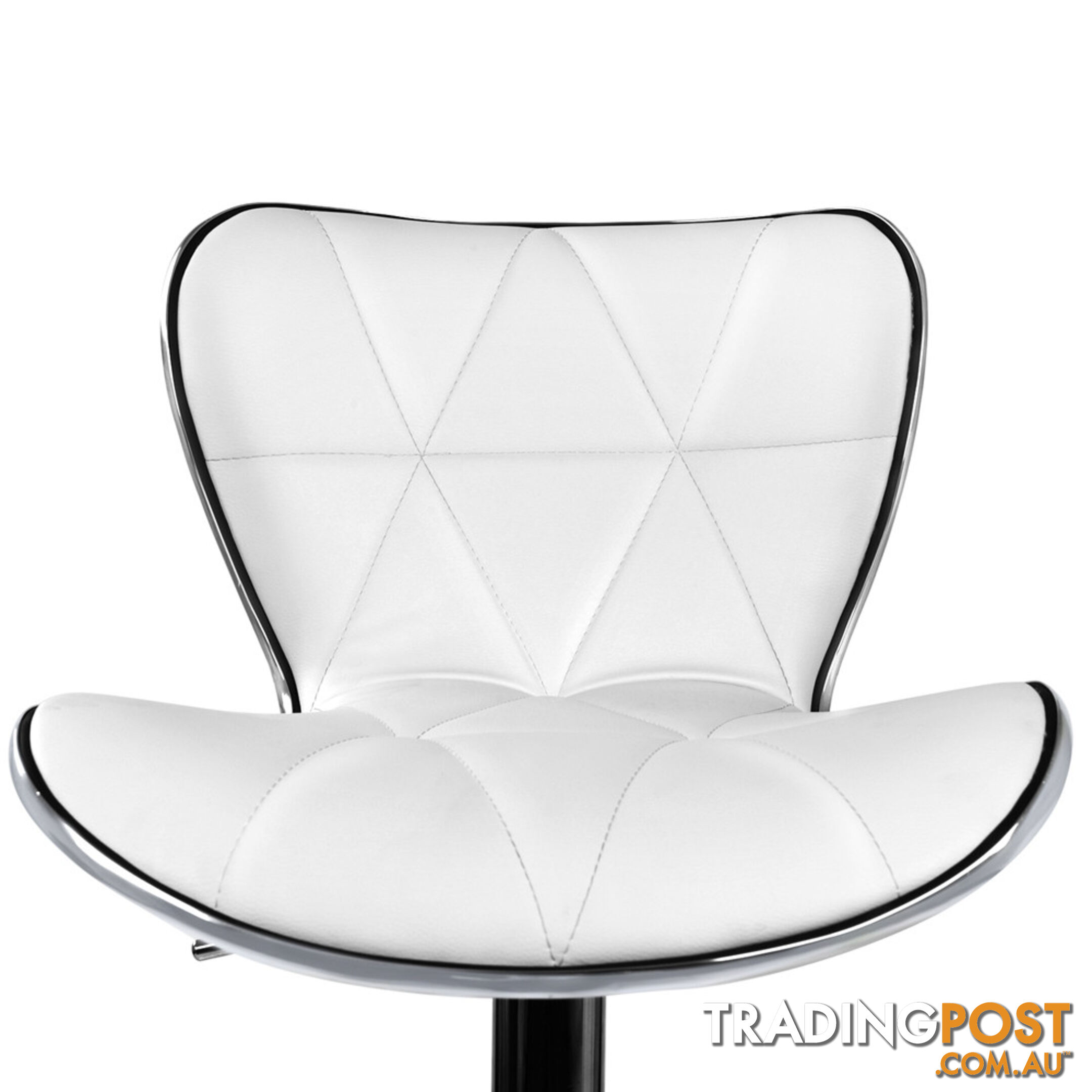 Set of 2 PU Leather Kitchen Bar Stool White