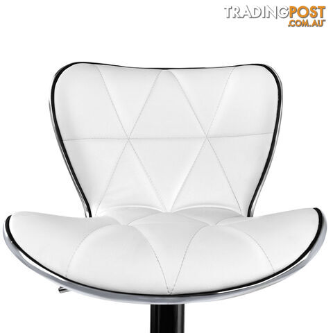 Set of 2 PU Leather Kitchen Bar Stool White