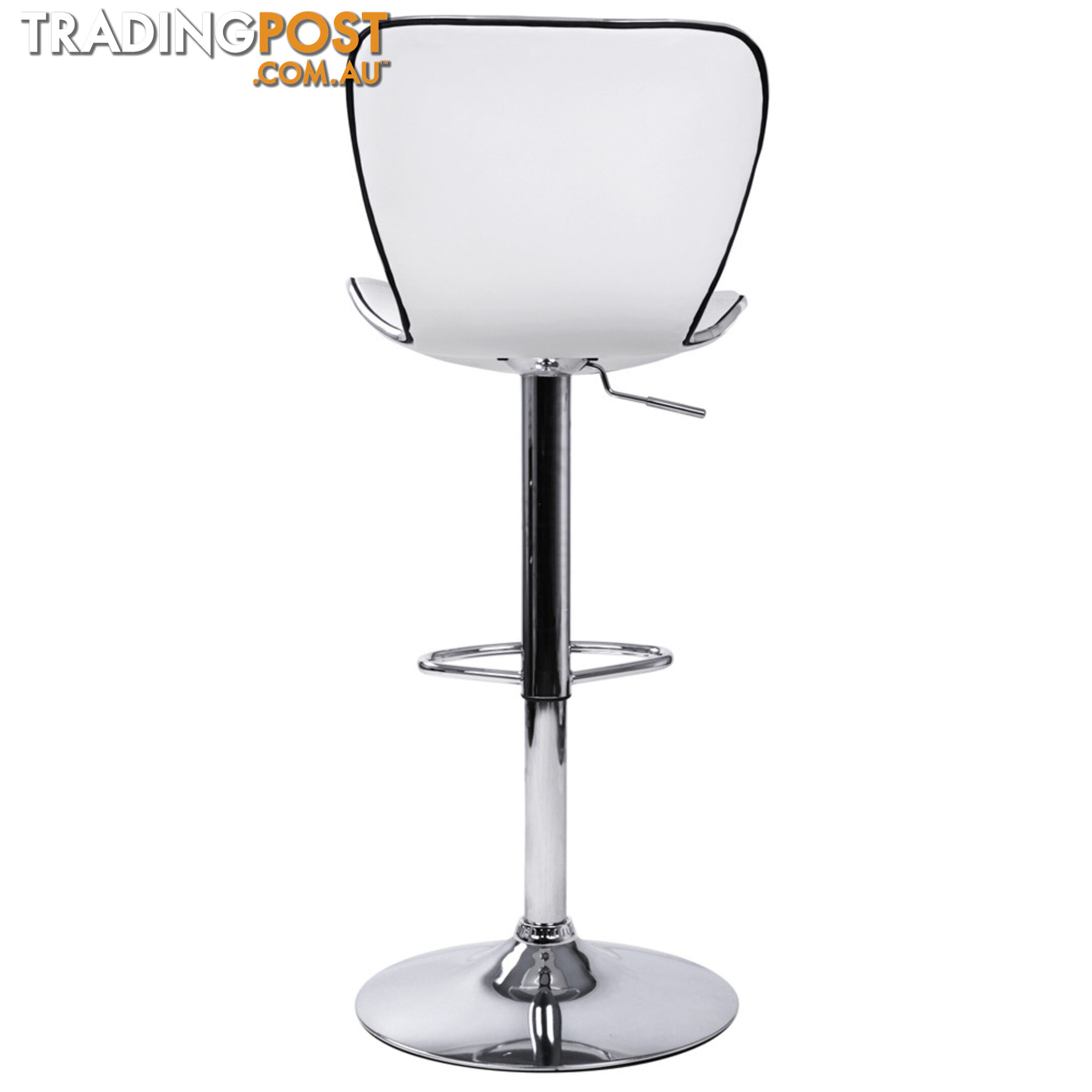 Set of 2 PU Leather Kitchen Bar Stool White