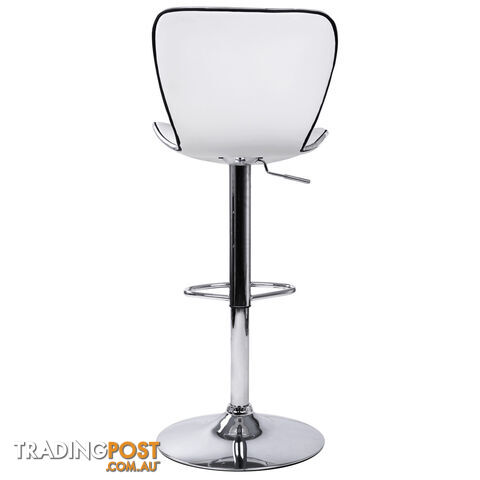 Set of 2 PU Leather Kitchen Bar Stool White