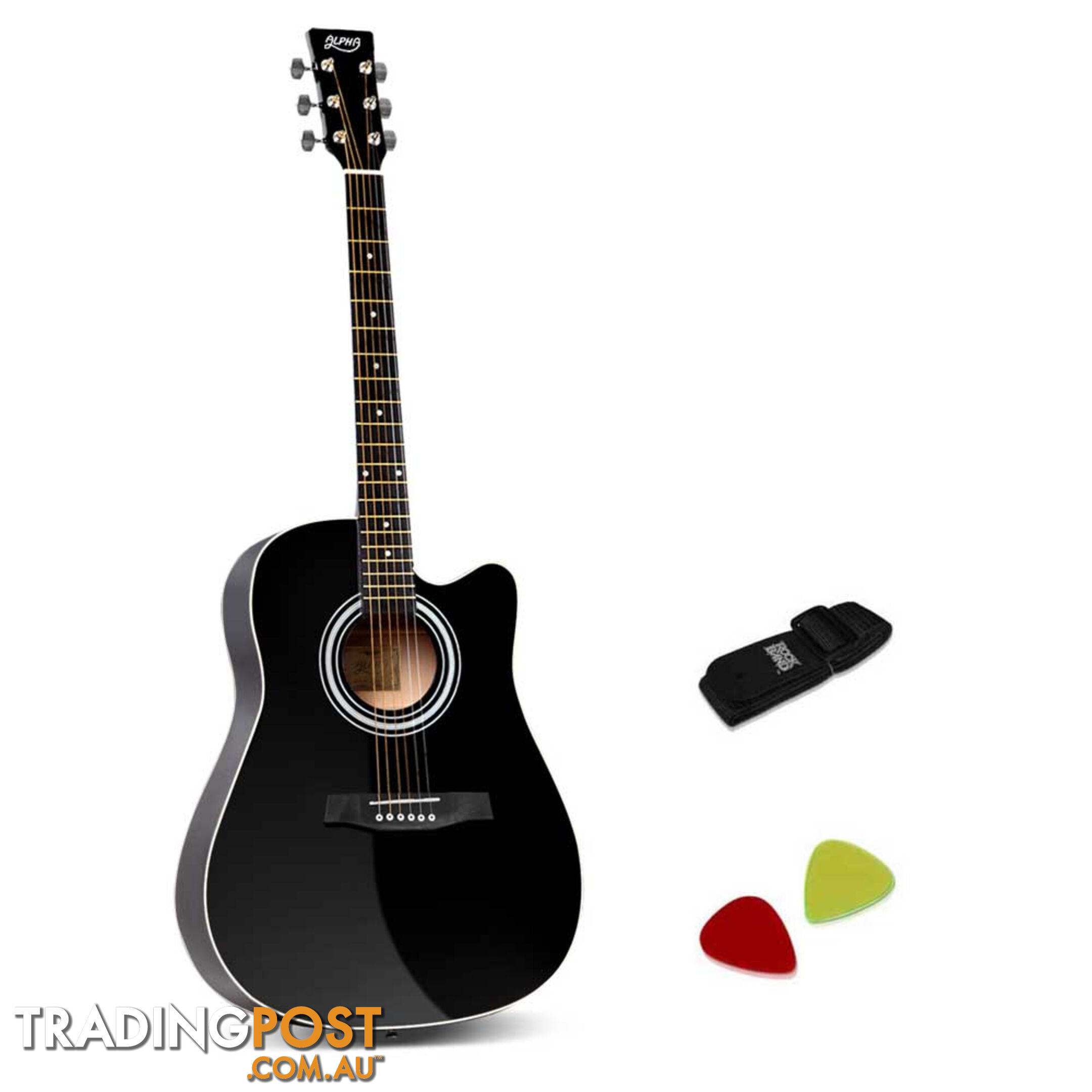 41 Steel-Stringed Acoustic Guitar Black