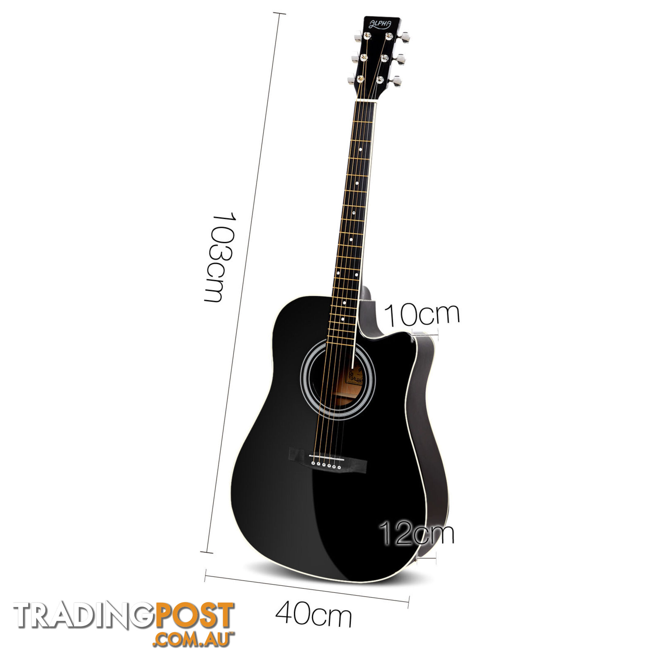 41 Steel-Stringed Acoustic Guitar Black