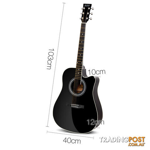 41 Steel-Stringed Acoustic Guitar Black