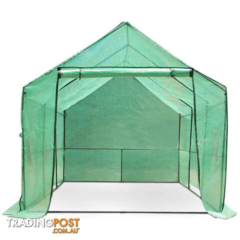 Greenhouse with Green PE Cover - 3.5M x 2M