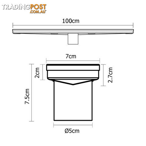 Heelguard Stainless Steel Shower Grate Drain Floor Bathroom 1000mm - photo 2 of 8