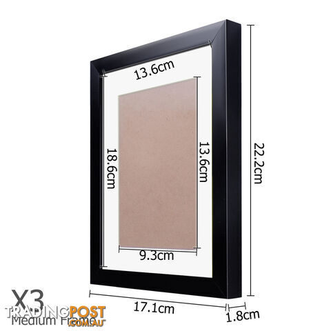 11 pcs Photo Frames Set Wall Black