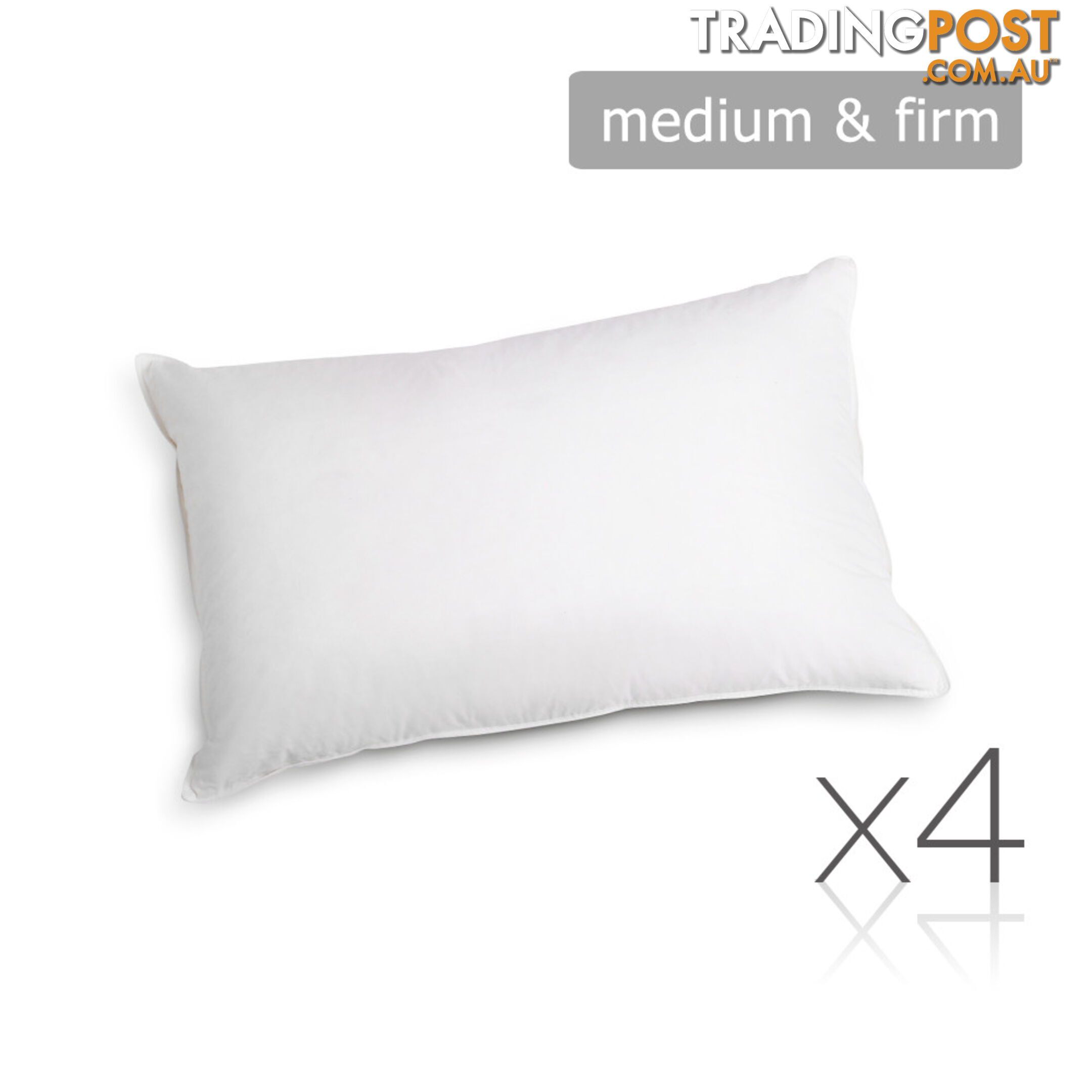 Set of 4 Pillows - 2 Soft & 2 Medium