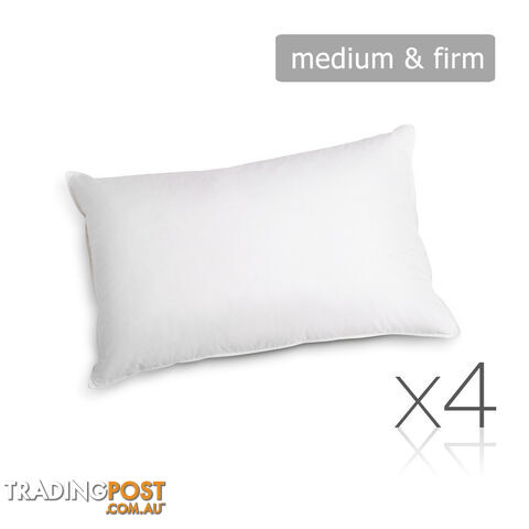 Set of 4 Pillows - 2 Soft & 2 Medium